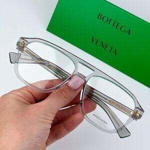 Bottega Veneta BV1294O 004 BRAND NEW Eyeglasses Grey Pilot Women